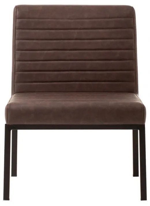 furniture-nabytek.cz - Čalúnená stolička Wingston z umelej kože, hnedá – 69×61×94 cm