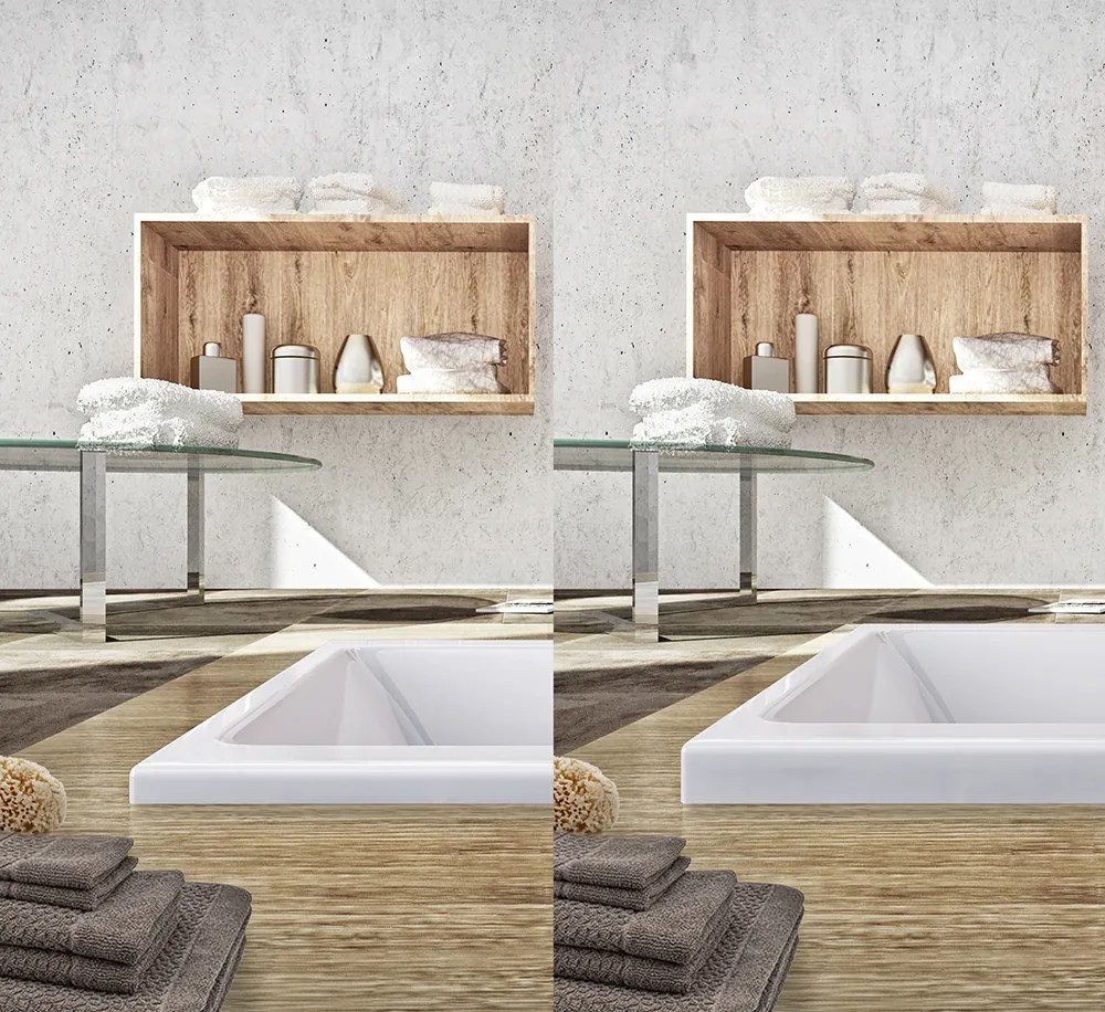 Roth Obdĺžniková akrylátová vaňa s extra tenkým lemom KUBIC NEO SLIM ROTH-Variant: rozmery: 150x70 cm - (KUBIC NEO SLIM 150x70 - 9300SLM)