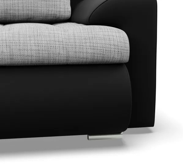 Trojmiestna rozkladacia sedačka FORESTA sivá / čierna