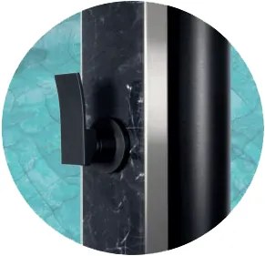 Solárna sprcha CRM Atlas Glass Black Jasper 40 l so sprchou na nohy