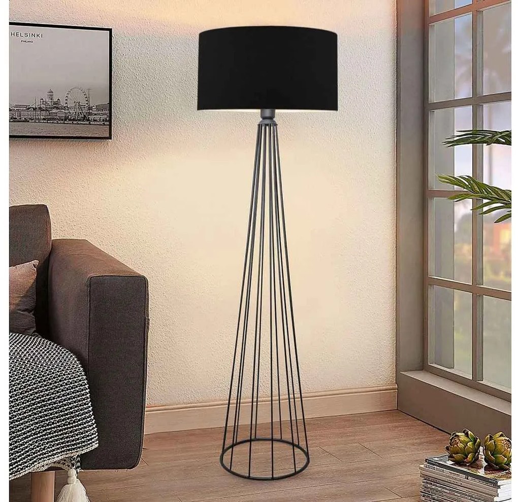 Dizajnová stojanová lampa Fellini II 155 cm čierna