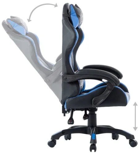 vidaXL Herná stolička, modrá, umelá koža-