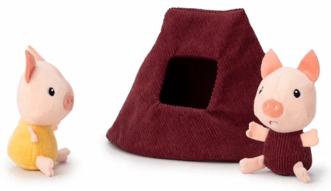 Lilliputiens - textilný domček s rozprávkou O vlkovi a troch malých prasiatkach
