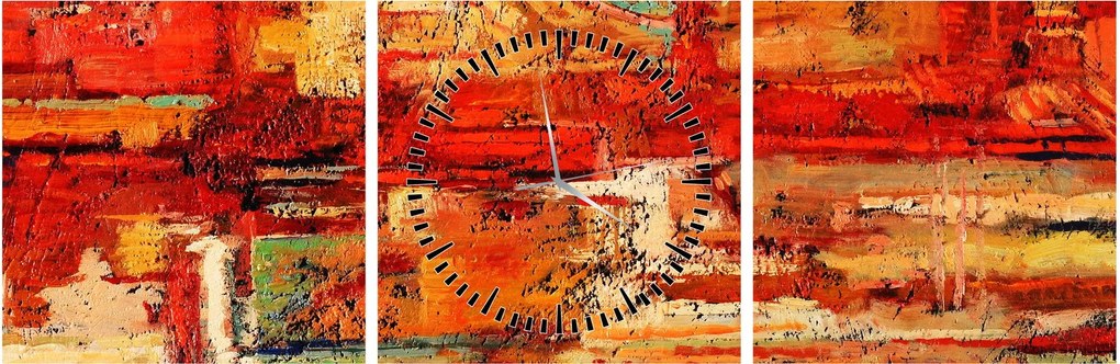 Obraz nástennej maľby (s hodinami) (90x30 cm)