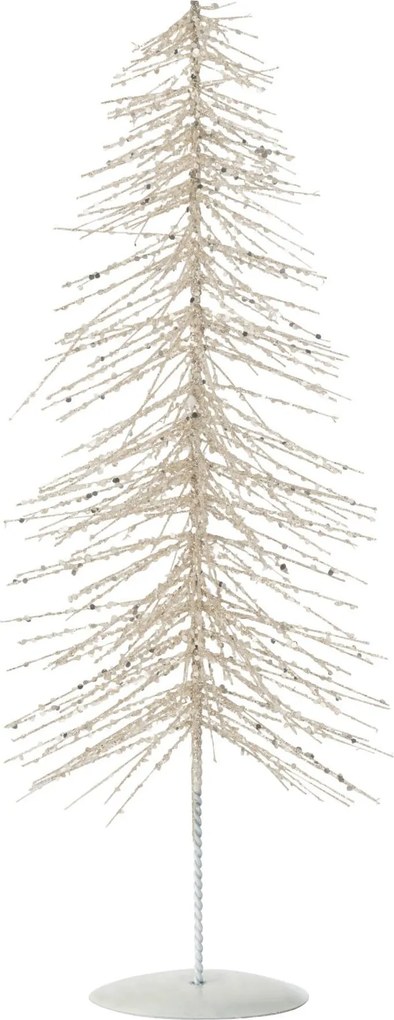 Bielo - strieborný vianočný stromček Deco Glitters – 14*14*45 cm