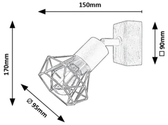 Rabalux 3137 - Nástenné bodové svietidlo ZEUS 1xE14/40W/230V dub