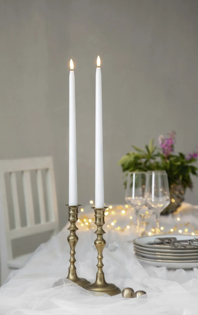 STAR TRADING LED svíčka Flamme Slim White 38 cm – set 2 ks + dálkový ovladač