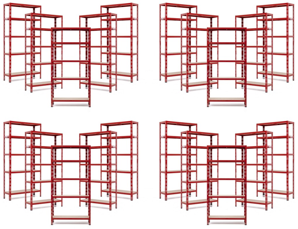 Balíček 20xSUPER EKO HIT - Policový regál Trestles RNDU-KUI 1800x900x300, nosnosť 875 kg, 5 políc Farba: čierna