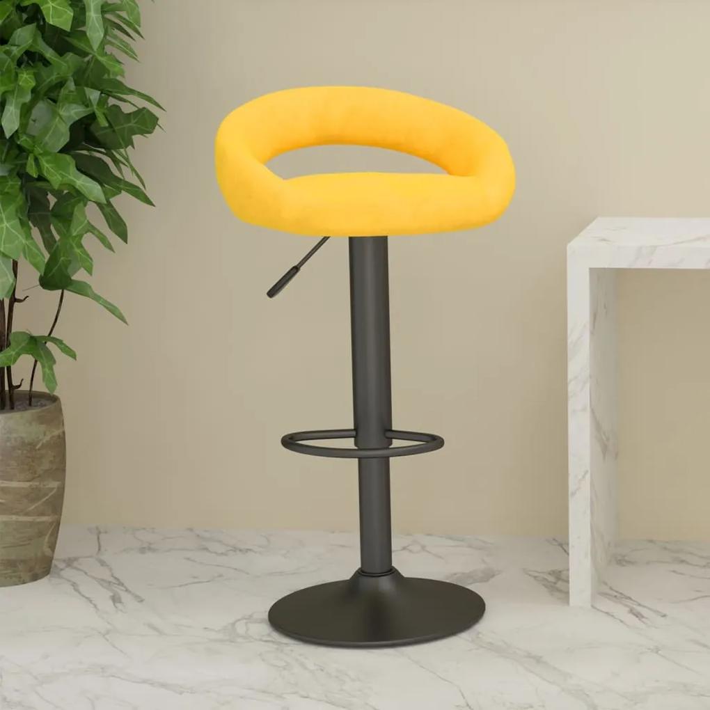 vidaXL Barová stolička horčicovo-žltá zamatová