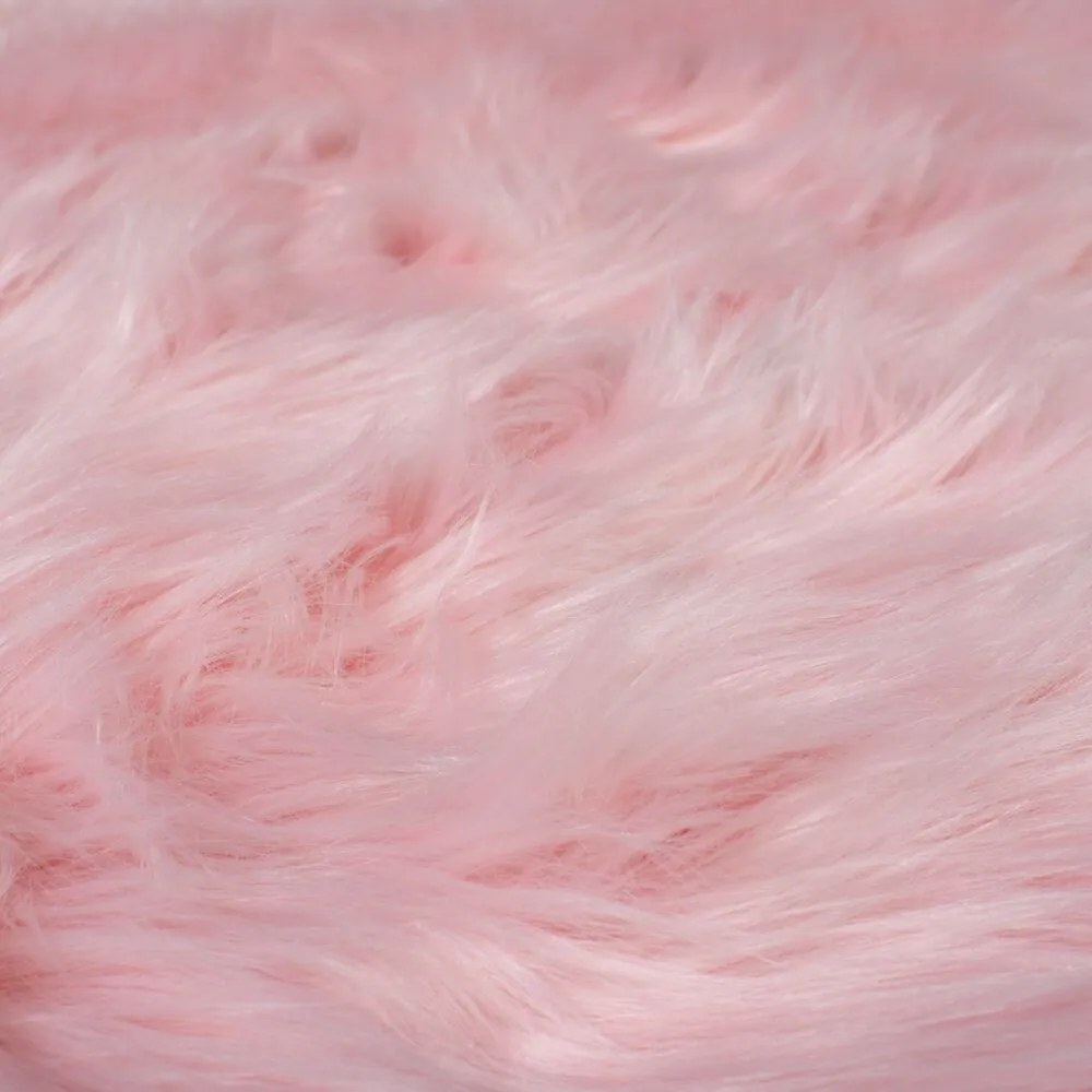 Flair Rugs koberce Kusový koberec Faux Fur Sheepskin Pink - 60x90 tvar kožušiny cm