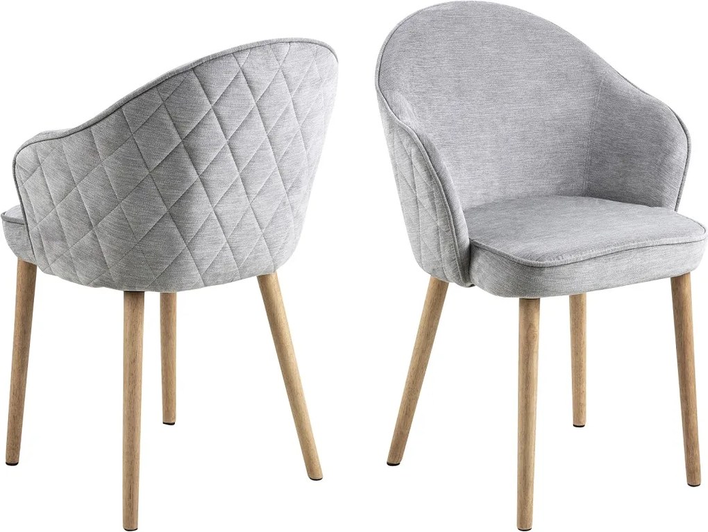 Dizajnová jedálenská stolička Alfie, sivá / prírodná