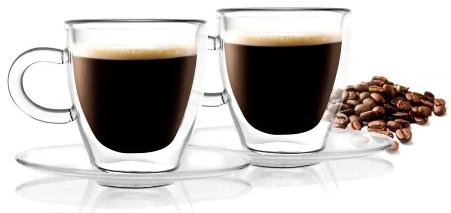 Súprava 2 dvojstenných šálok Vialli Design Amo Espresso, 50 ml