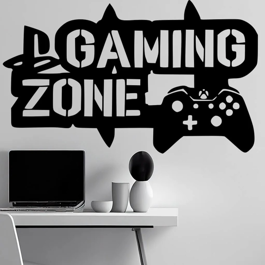 Veselá Stena Samolepka Gaming zone Farba: oranžová, Veľkosť: 40 x 24 cm