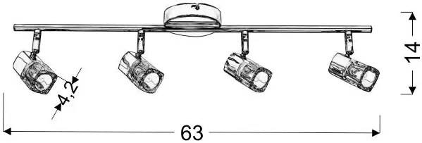 Candellux DIAMENT Spot 4X40W G9 94-19250