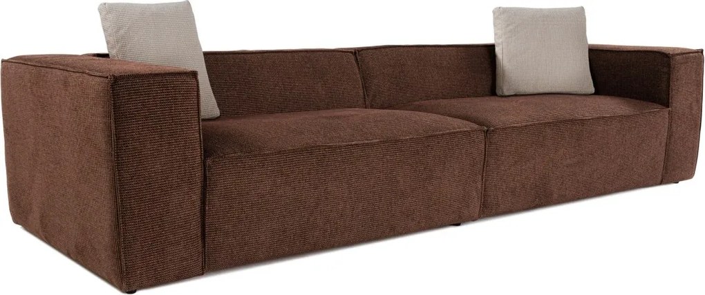 Čtyřmístná pohovka Lora 300 cm hnědá