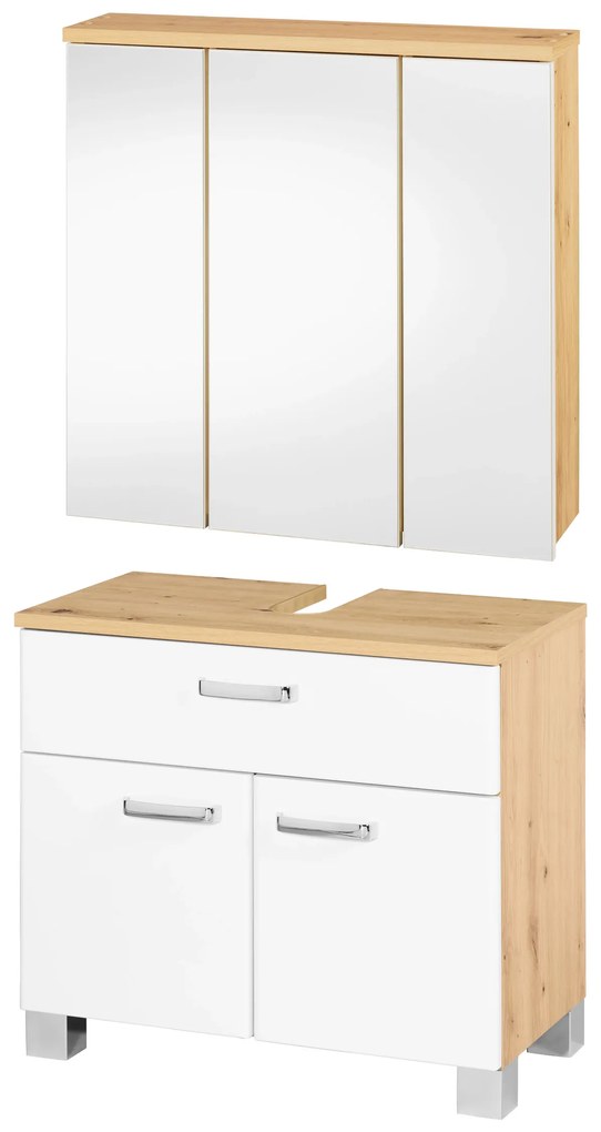 Livarno home Skrinka pod umývadlo Palermo + Skrinka so zrkadlom Palermo (800009446)