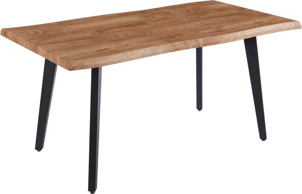 Vinino Jedálenský stôl VALENZO 160–200 × 90 cm – dub prírodný / čierna