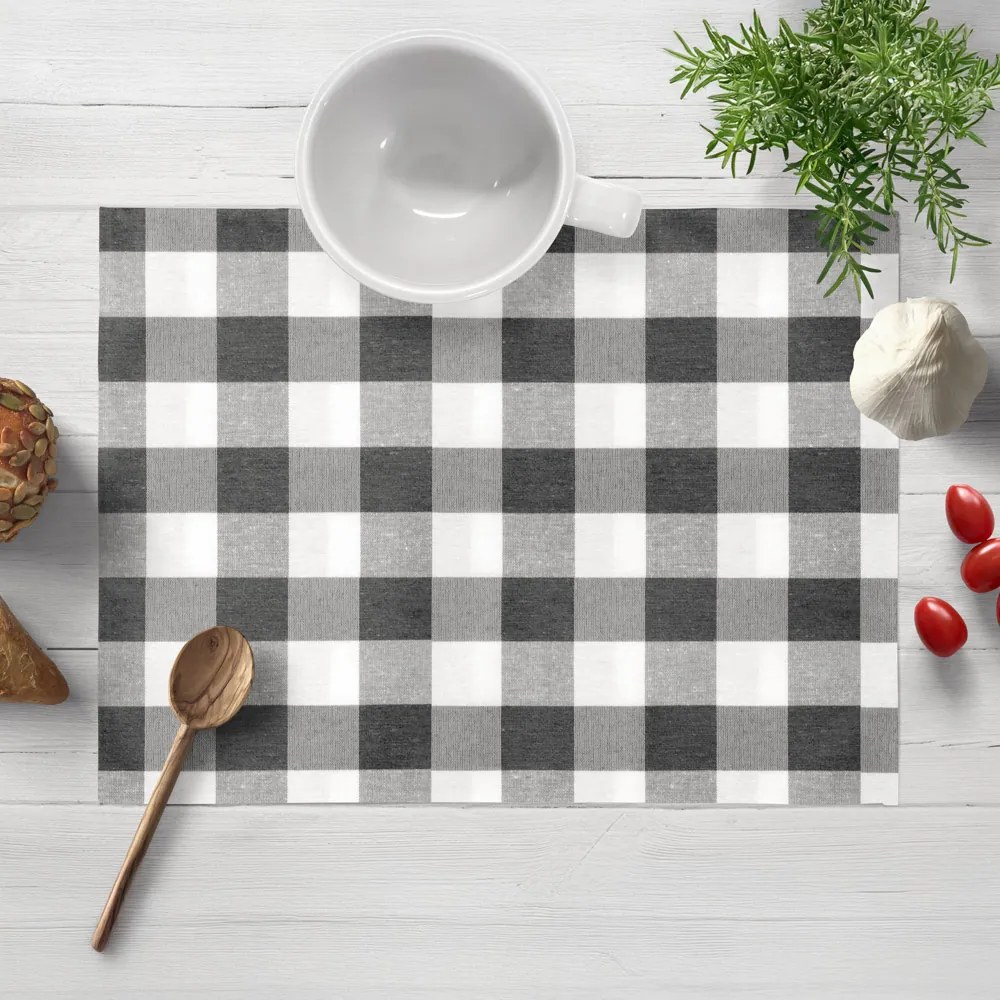 Biante Dekoračné prestieranie na stôl Rebeka RE-010 Sivo-biela kocka veľká 35x45 cm