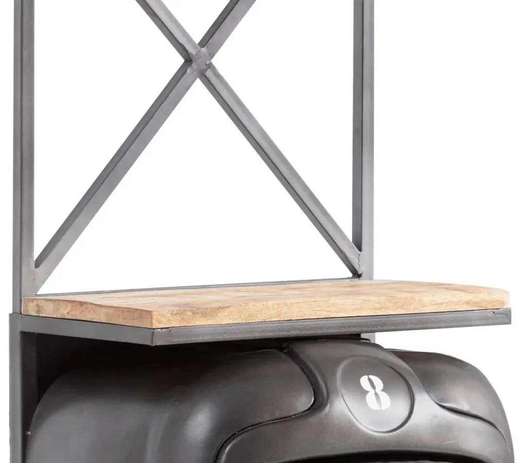 furniture-nabytek.cz - Masivní barový jídelní stůl z kovu a dřeva, lakovaný, šedý – 90×38×155 cm