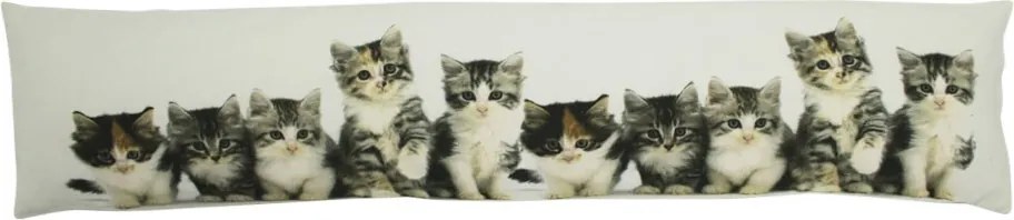 Biely bavlnený dlhý vankúš s mačiatkami Kittens - 90*20*10cm