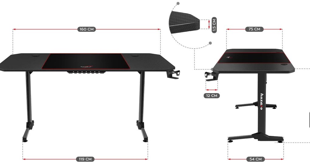 PC stolík Hyperion 4.7 (čierna). Akcia -21%. Vlastná spoľahlivá doprava až k Vám domov. 1087507