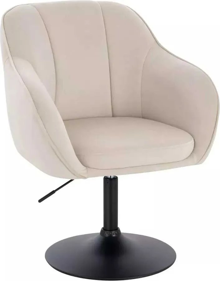 LuxuryForm DESIGN Stolička AVOLA VELUR na čiernom tanieri - krémová