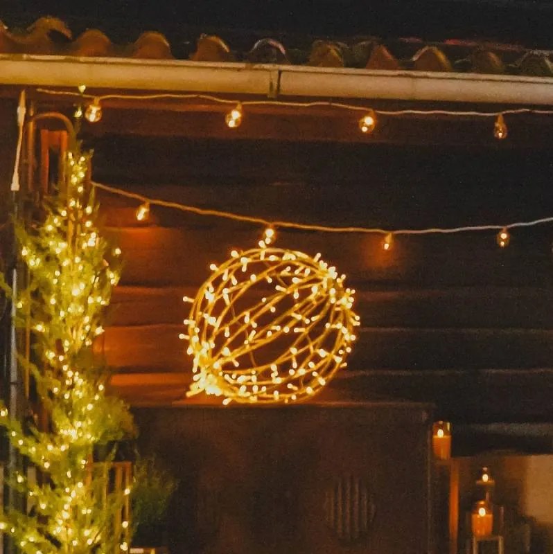 DECOLED Svetelná guľa LED, teplá biela, priemer 40 cm