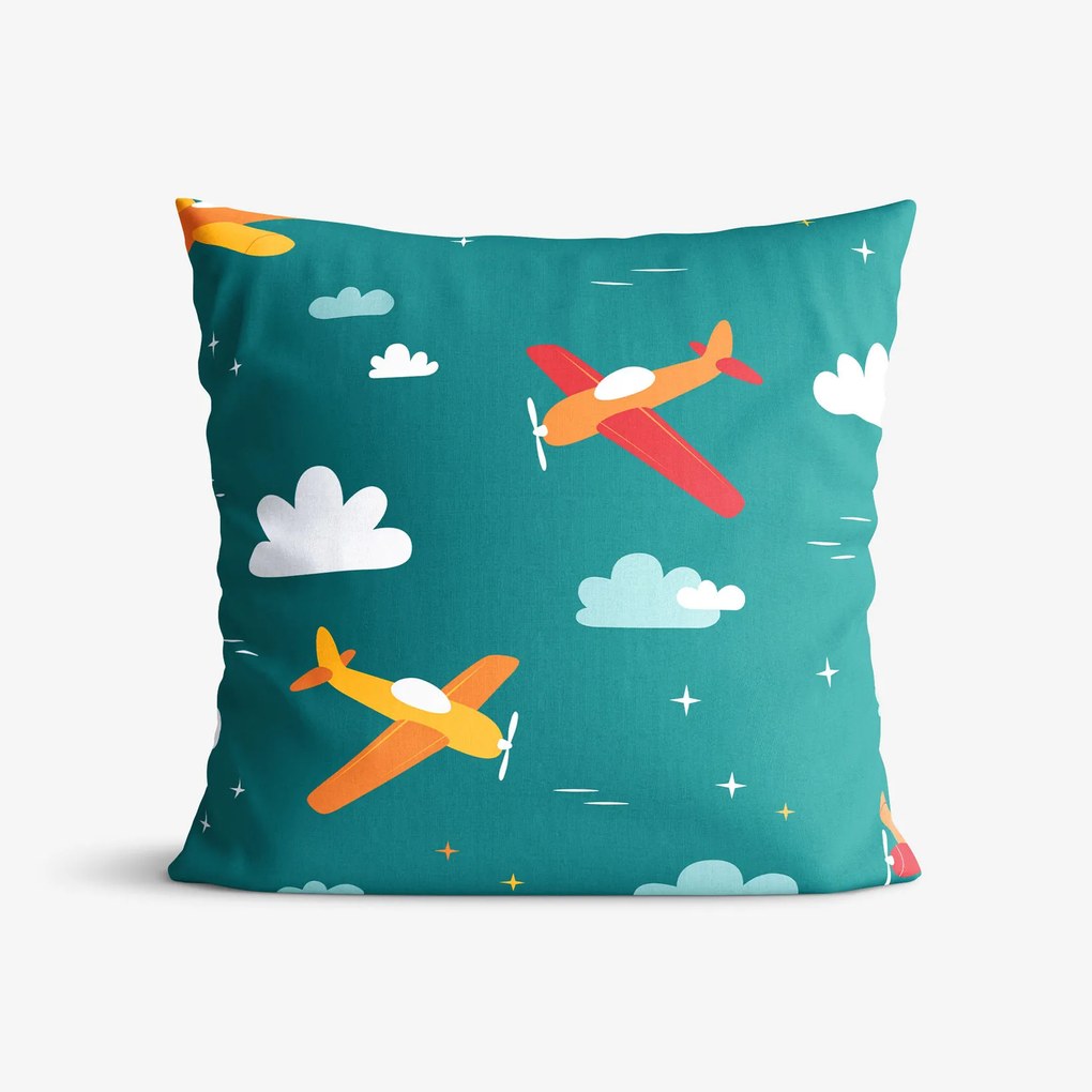 Goldea detská bavlnená obliečka na vankúš - letecké dobrodružstvo 40 x 40 cm