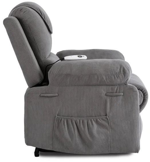 Masážne kreslo s funkciou vstávania MARCOS sivé