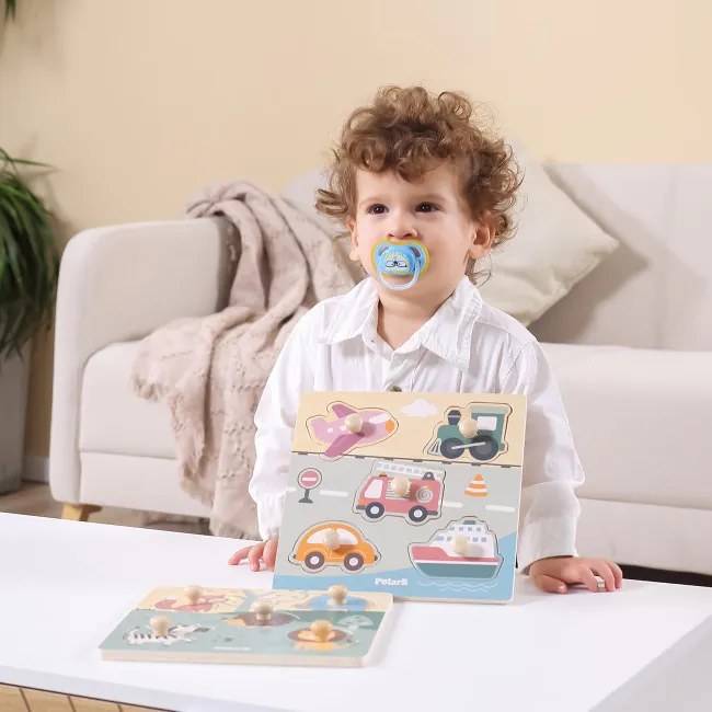 Drevená vkladačka s úchytmi Viga 44068 PolarB zvieratká