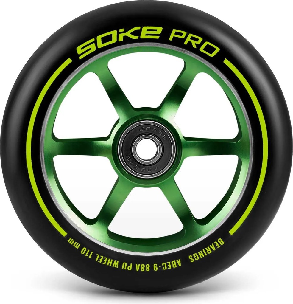 SOKE Kolieska kolobežky 110 mm zelené 2 ks
