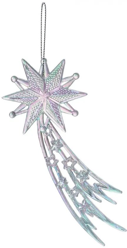 Strieborná vianočná ozdoba hviezda - 15*1*6 cm