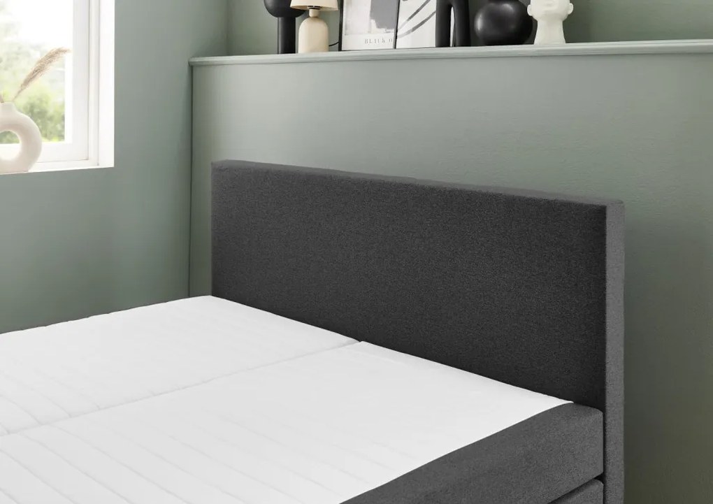 Posteľ boxspring Aston 180x200 cm, antracitovo šedá látka