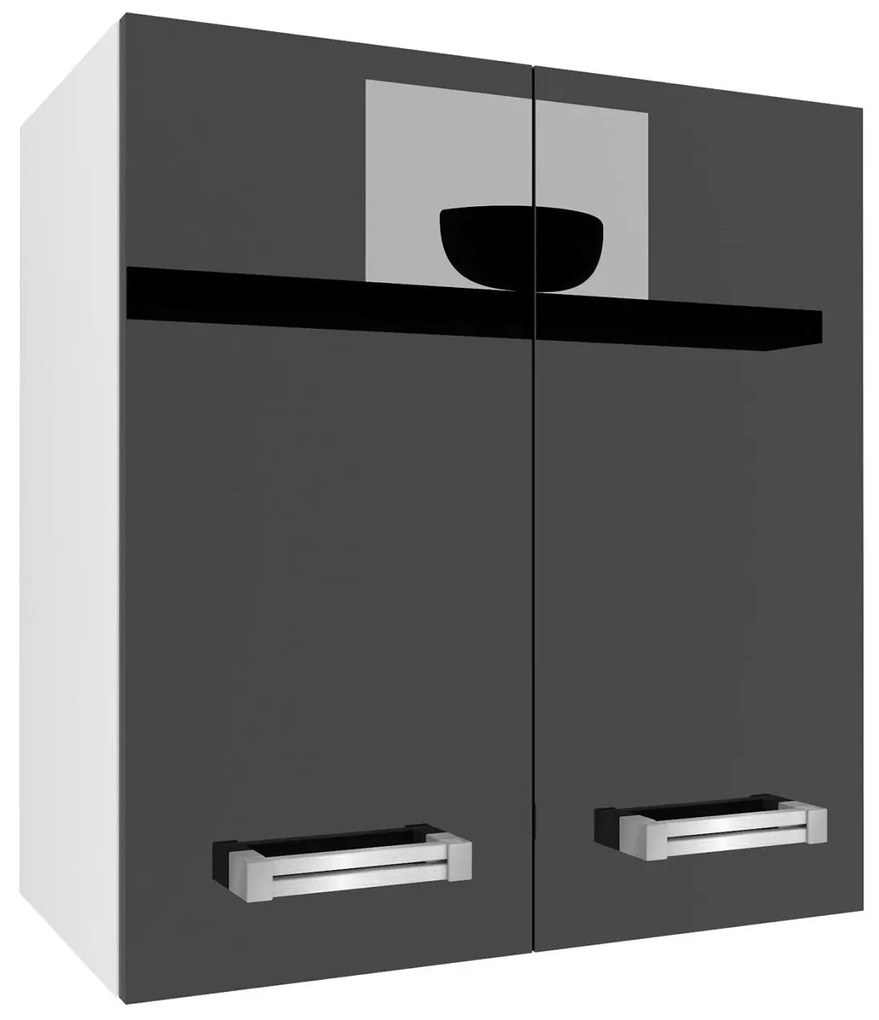 Kuchynská skrinka Belini horná 60 cm čierny lesk INF SG2-60/2/WT/B/0/D