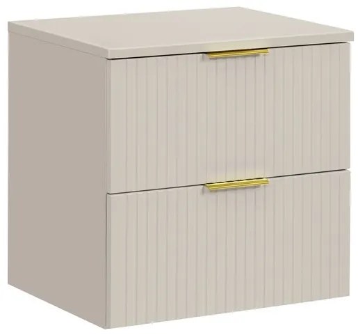 Závesná skrinka Adele Cashmere Smile s doskou a umývadlom 60 cm kašmírová/biela