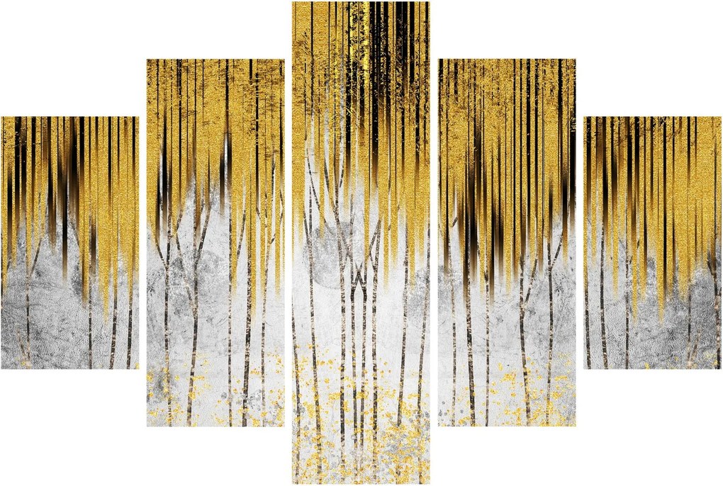 Obraz - Zlaté čiary (150x105 cm)