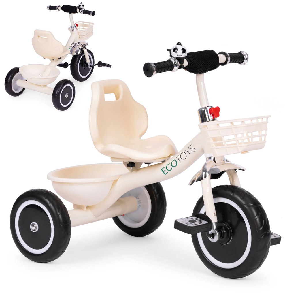 Trojkolka s košíkom a zvončekom ECOTOYS