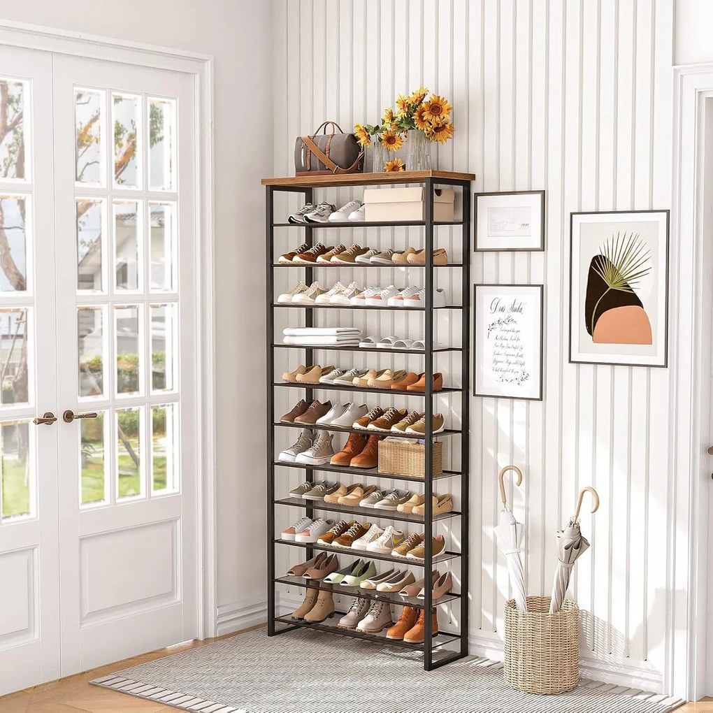 Botník Vasagle Mug 191 cm černý/hnědý