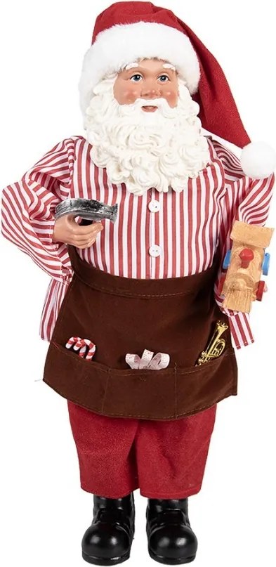 Červená vianočná dekorácia figúrka Santa Claus - 22*19*45 cm