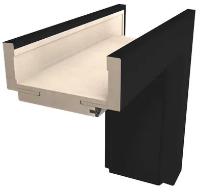 Obložková zárubňa DRE pre hrúbku steny 14-18 cm čierna CPL 60 cm pravá O3CPLC60P