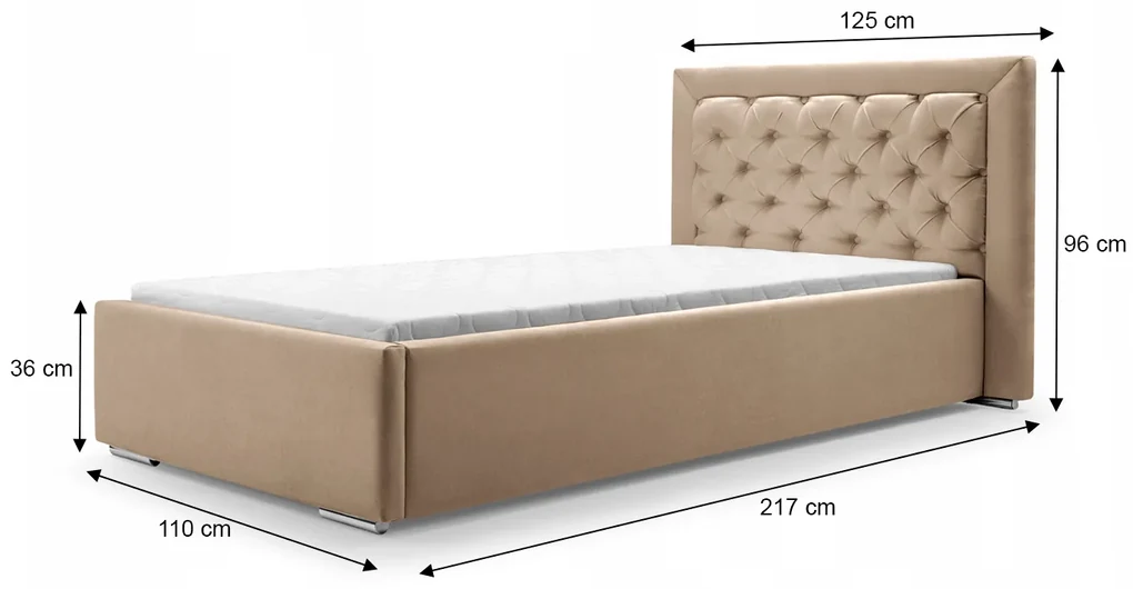 Čalúnená posteľ Valerie 90x200 Farba: Sivá