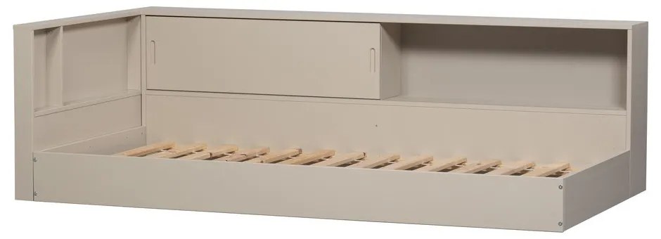 Sivá/béžová jednolôžková posteľ z borovicového dreva bez roštu 90x200 cm Carter – WOOOD