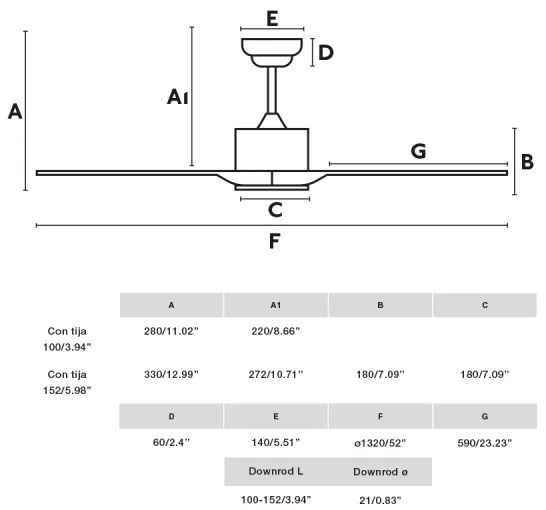 FARO 33750DCWT-Stropný ventilátor LUZON L biela pr. 132 cm WT + diaľkové ovládanie