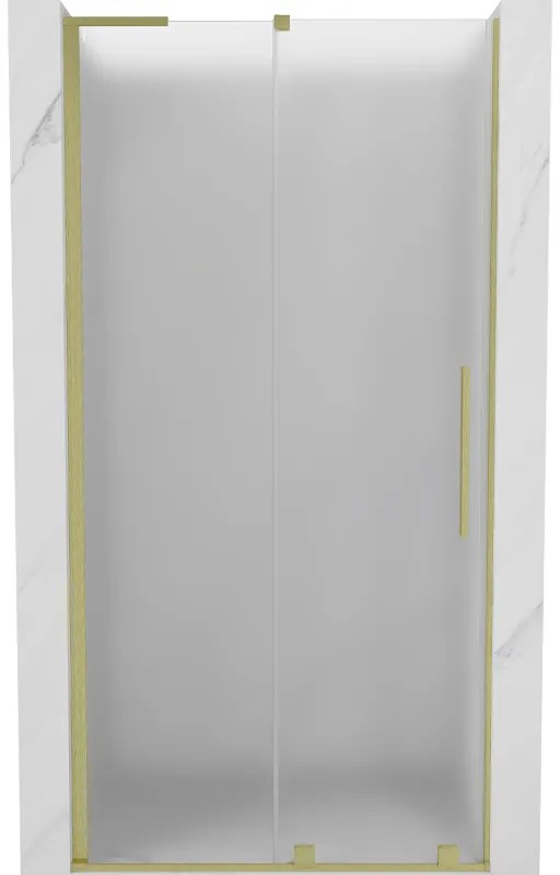 Mexen Velar L, posuvné sprchové dvere do otvoru 100 cm, 8mm sklo námraza, zlatá matná, 871-100-003-31-55