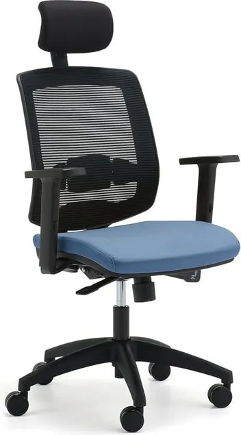 Kancelárska stolička STANLEY, s opierkou hlavy a opierkami rúk, svetlomodrá