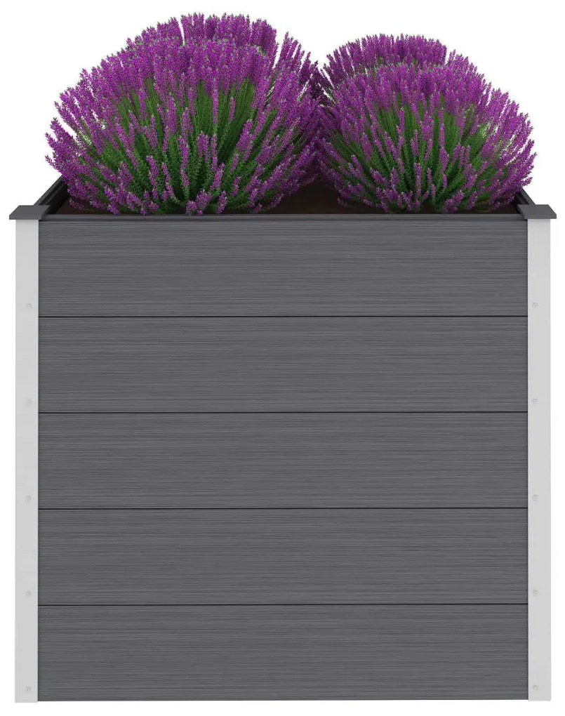 vidaXL Vyvýšený záhradný záhon, WPC 100x100x91 cm, sivý