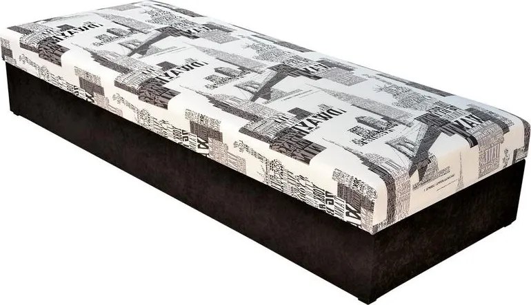 Posteľ Hurikán 80x200 cm, čierna/biela