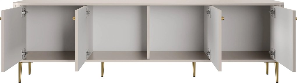 TV skrinka Vesper 4D 187 cm - kašmír / zlaté nohy
