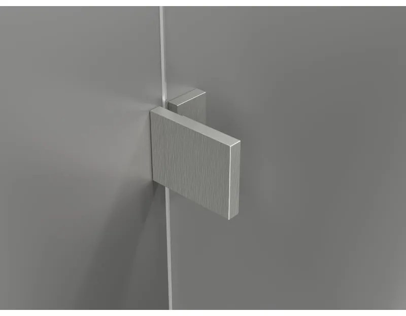 Mexen Lunar, L polkruhový sprchový kút naklápací doľava 90 x 80 cm, 8mm číre sklo, oceľový profil, 833L-090L-080P-97-00