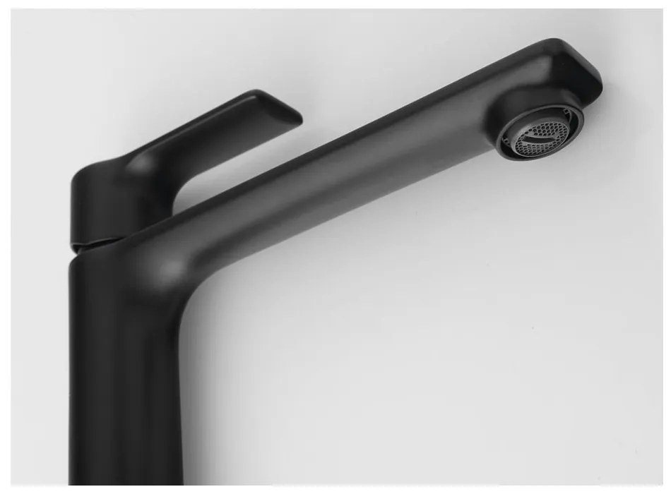 Matne čierna stojančeková umývadlová batéria Pax – Sapho